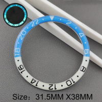 38MM Watch Bezel Case Outer Ring SKX007 SKx011 Diver Watch Glow Resin Ring Mouth Watch Accessories Replacement Parts
