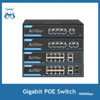 POE Switch Gigabit 1000Mbps Ethernet Gigabit Switch Fast Smart Plug and Play 5 8 6 10 Port Switch For IP Camera/WIFI Router