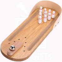 Bộ Bowling Mini, Bowling Để Bàn Bằng Gỗ, Đồ Chơi Để Bàn, Trò Chơi Toy