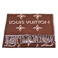 LV M78896 Essential系列Monogram織花羊毛與絲流蘇圍巾(棕色)