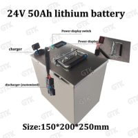 Lithium 24v rechargeable battery 24V 50AH li ion 18650 7s BMS for 2400W 1200W Washing machine AGV boats E-scooters beach cruiser