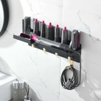AT35 For Dyson Airwrap Wall-Mounted Dryer And Hair Curler Storage Rack Hair Care Tool Storage Box Bathroom Shelf