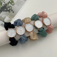 Fashion Ribbon Watches Bangles Bracelets for Women Simple Elastic Quartz Wrist Watches Bangle Bracelet Trendy Accessories Gifts
