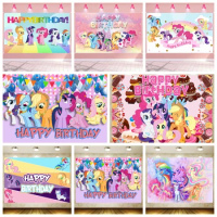 My Little Pony Party Background Pink Pony Background Girl Baby Shower Cartoon Birthday Party Decoration Wall Decoration