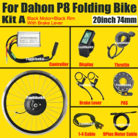 Suitable for 74mm Dahon P8 Folding Bike Motor 20inch 406/451 Wheel Rim 36V 250W 48V 250W Motor For 20inch Brompton Bike 28holes