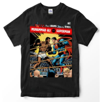 Kaos T-Shirt MUHAMMAD ALI VS SUPERMAN Vintage Comic Retro Starwars Bahan Katun Combed 24s Unisex S M