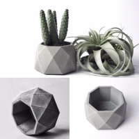 Geometric Succulent Plants Pot Silicone Concrete Mold Gypsum Plaster Craft Mould Octagon Cement Clay Flower Pot Molds