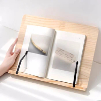 Solid Wood Reading Rack Book Clip Creative Portable Desktop Reading Bracket Student Adjustable Wooden Book Stand Bookshelf