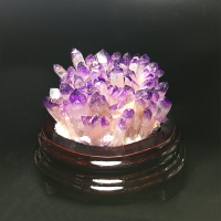 純天然原礦紫水晶共生水晶簇原石標本擺件手鏈吊墜消磁凈化防輻射