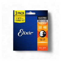 【ELIXIR】16542 三包裝鍍鎳鋼電吉他薄膜包覆弦／10-46／NANOWEB／抗鏽／(原廠公司貨 美國製造 品質保證)
