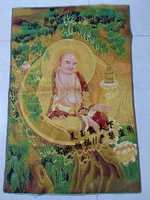 西藏唐卡尼泊爾唐卡刺繡宗教佛像 密宗彌勒佛掛畫 客廳佛堂裝飾畫