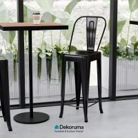 Dekoruma LUTON Kursi Bar Metal / Bangku Tinggi / Bar Stool / Kursi Cafe New London - Hitam