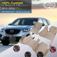 Custom Car Floor Mats For Mazda CX-5 CX5 KE 2012~2016 Luxury Leather Mat Rugs Full Set Carpet Auto Interior Parts Car