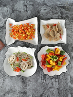 家用盤子陶瓷菜盤創意網紅餐具湯盤微波爐早餐異型碟子水果點心盤