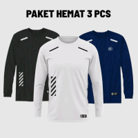 PAKET HEMAT 3 PCS kaos olahraga lengan panjang Running Pria dan Wanita / Jersey Running / Jersey Gym