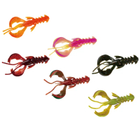 【RONIN 獵漁人】Wave Shrimp 2.5吋 65mm 飄動蝦 一包8入(路亞 擬真假餌 精美塗裝 泳姿漂亮)