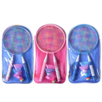 Kids Badminton Racket Children Badminton Racquet with 4 Shuttlecocks, Carry Bag