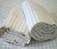 處理新款條紋日單毛巾被夏涼被薄空調被單雙人純棉成人全棉蓋毯 全館免運