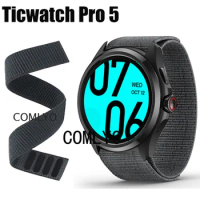 NEW Watchband For TicWatch Pro 5 Strap Nylon Watch Band Hook&amp;Look Soft Belt