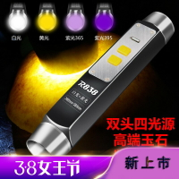 熱銷新品 LED USB 手電筒 玉石手電筒專用強光照玉手電筒紫光燈365NM紫外線珠寶翡翠賭石鑒定日常攜帶露營 雙十一購物節