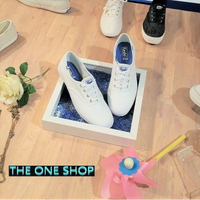 TheOneShop Keds 經典款 小白鞋 帆布 藍標 白色 全白 薄底 修長 百搭 基本款 帆布鞋 品牌主打 穿搭必備 WF34000