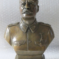 12"Western Art Bronze Copper sculpture Joseph Stalin Bust statue