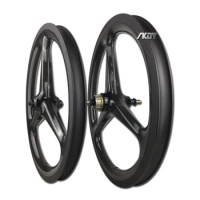 16 349 Three Spoke Carbon Wheels 74mm/112mm V Brake 3 Speed Carbon Wheels for Brompton/3Sixty Folding Bike Wheelset 16