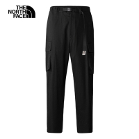 【The North Face 官方旗艦】北面男款黑色UPF防曬大口袋休閒褲｜81SLJK3 抗UV