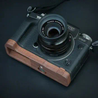 For Fujifilm X-T4 Fuji XT4 Black Wood Ebony Camera Handle Grip Baseplate Holder