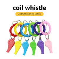 6Pcs Sport Whistles With Stretchable Coil Loud Crisp Sound Whistle Set Compact Size Portable Colorful Referee Whistles