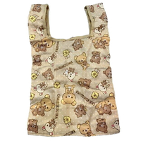 小禮堂 拉拉熊 迷你摺疊環保購物袋 37x22cm (棕滿版)