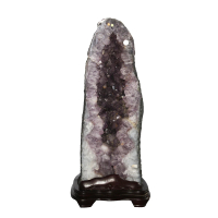 【古緣居】巴西天然紫水晶洞 +木製底座(24.1公斤)