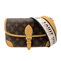 【Louis Vuitton 路易威登】Diane 帆布印花肩背/斜背二用包(M45985-咖)