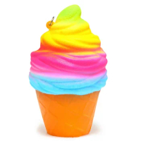 Jumbo Squishy Rainbow Ice Cream Super Slow Rising Kawaii Bread Bun Cake Sweet Charm Scented Kid Toy Gift Wholesale