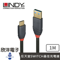 ※ 欣洋電子 ※ LINDY林帝 充電傳輸線 USB 3.2 GEN 2 TYPE-C 公 TO TYPE-A 公 充電傳輸線+PD智能電流晶片 1M (36911_A) 適用SWITCH