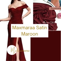 kain satin maxmara premium Maroon