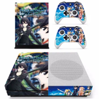 Sword Art Online SAO Skin Sticker Decal For Microsoft Xbox One S Console and 2 Controllers For Xbox One S Skins Stickers Vinyl
