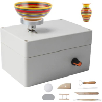 BMBY-Pottery Wheel Machine, USB Pottery Making Kit With 6Pcs Ceramic Clay Tools, Electric Pottery Wheels DIY Kits