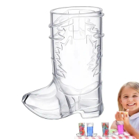 L Cry Clear Cowboy Boot Shot Plastic Reusable Western Whiskey Plastic Cup Western Cowboy Beer Mug Co