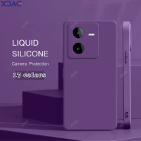 Shockproof Liquid Silicone Original Phone Case for VIVO Y78T Y27 Y27S Y36 Y77T Y78 (M) T1 5G Camera Protection Luxury Back Cover