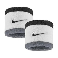 NIKE360 Unisex Tennis Swoosh Classic Wristbands 2PK [N.101.2405.122.OS] White/Cool Grey/Black