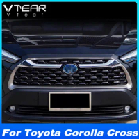 For Toyota Corolla Cross 2021 2022 2023 Body Kit Front Grille Bumper Trim Strips Chrome Exterior Car Modification Accessories