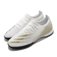 adidas 足球鞋 X Ghosted 3 TF 襪套式 男鞋 愛迪達 人工草皮 碎釘大底 地毯草 白 金 EG8199