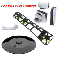 3 Pcs/Set for PS5 Slim Console Cooling Fan External Cooler Fan with Vertical Console Stand &amp; Headphone Holder for Sony PS5 Slim