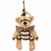 BURBERRY 巴寶莉  Thomas Vintage格紋喀什米爾泰迪熊吊飾(古典黃)