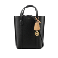 【TORY BURCH】Perry 荔枝皮革三層迷你托特包(黑色)