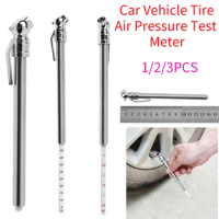 1/2/3Pcs Stainless Steel Pen Shaped New Auto Car Vehicle Motor Tyre Tire Air Pressure Test Meter Gauge Tire Pressure Monitor