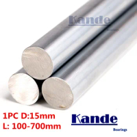 Kande Bearings 1pc d:15mm 100-600mm 3D printer rod shaft 15mm linear shaft chrome plated rod shaft CNC parts