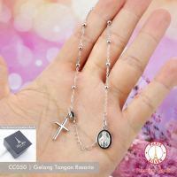 Gelang Rosario Perak Asli Silver 925 Lapis Emas Putih Katolik Yesus Bunda Maria Anti Karat Tidak Ale