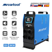 MRCARTOOL HT822 8KW Diesel Air Heater 12V All in One with LCD Switch &amp; Remote Control Muffler Parking Four hole Parking Heater